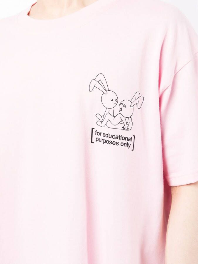 Natasha Zinko T-shirt met konijnprint Roze