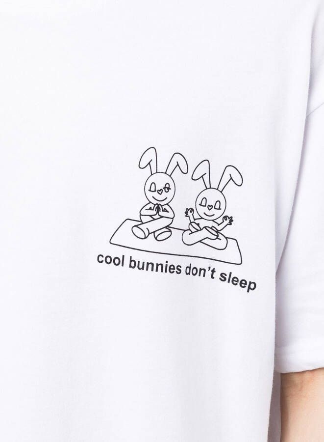 Natasha Zinko T-shirt met konijnprint Wit