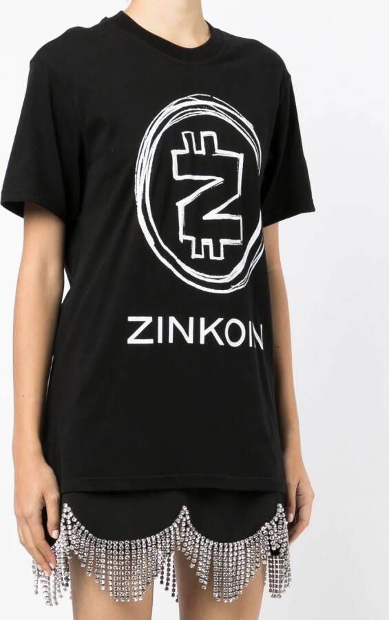 Natasha Zinko T-shirt met logoprint Zwart