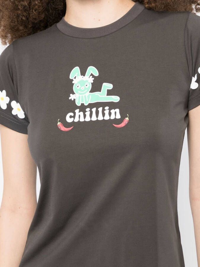 Natasha Zinko T-shirt met print Grijs