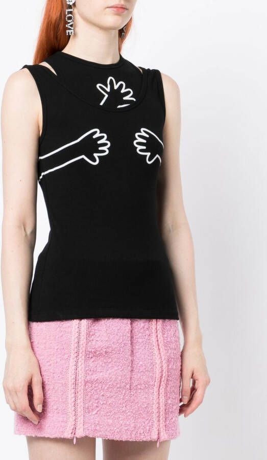 Natasha Zinko Tanktop met grafische print Zwart
