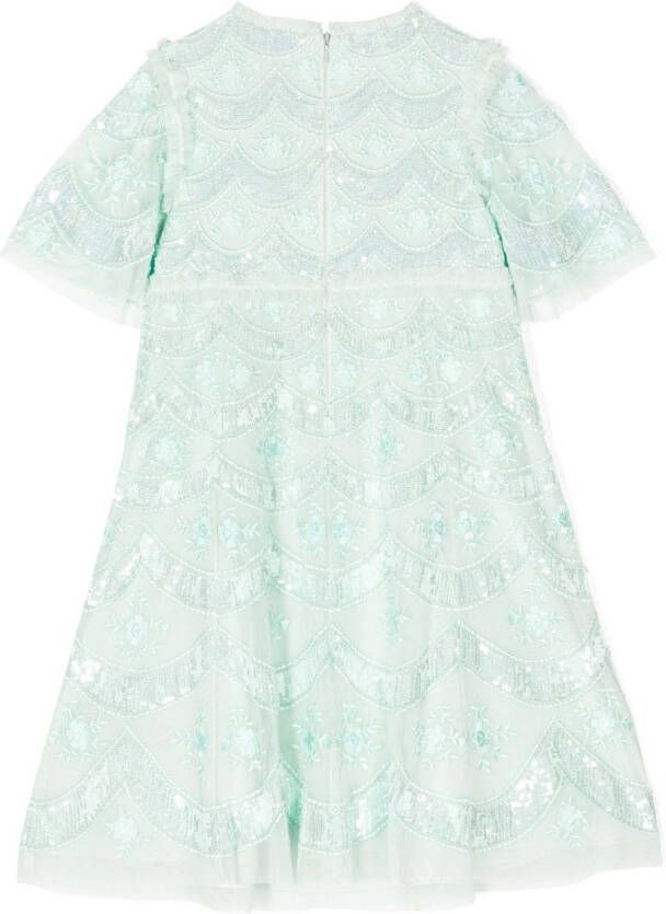 Needle & Thread Jurk met geborduurde bloe Groen