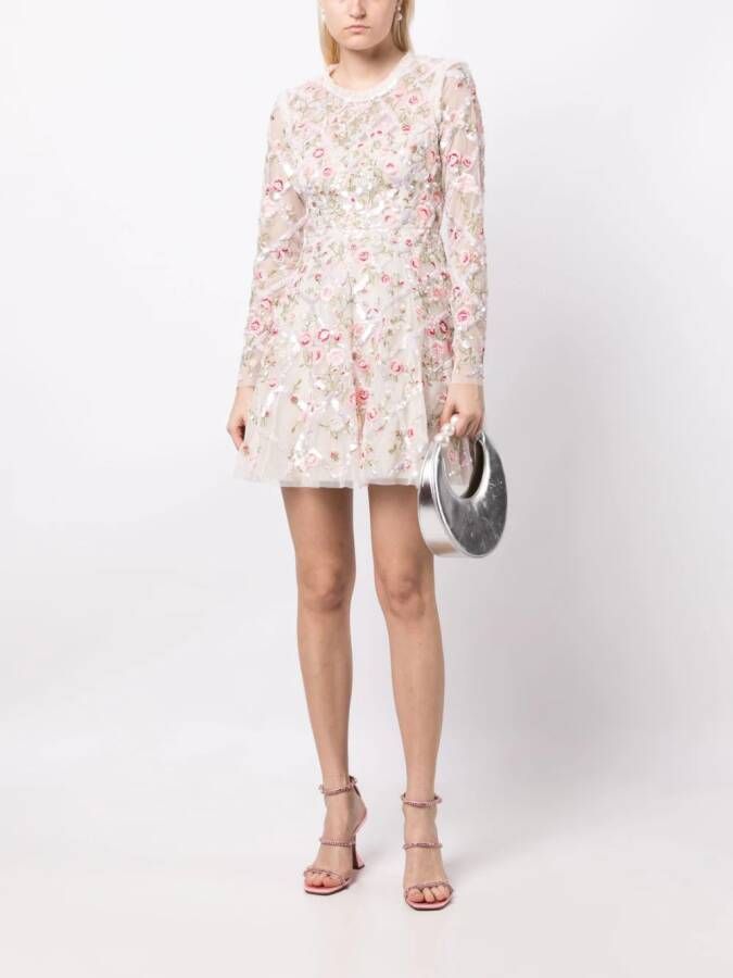 Needle & Thread Jurk met geborduurde bloemen Roze