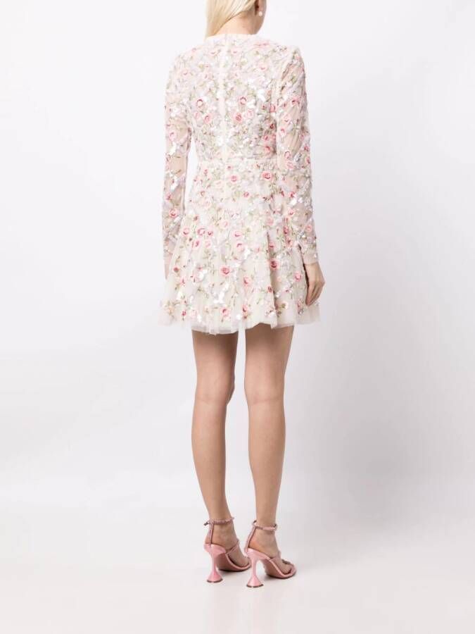 Needle & Thread Jurk met geborduurde bloemen Roze