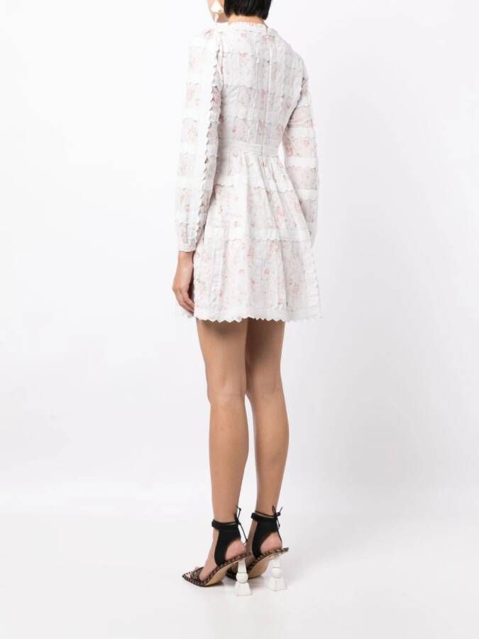 Needle & Thread Midi-jurk met bloemenprint Wit