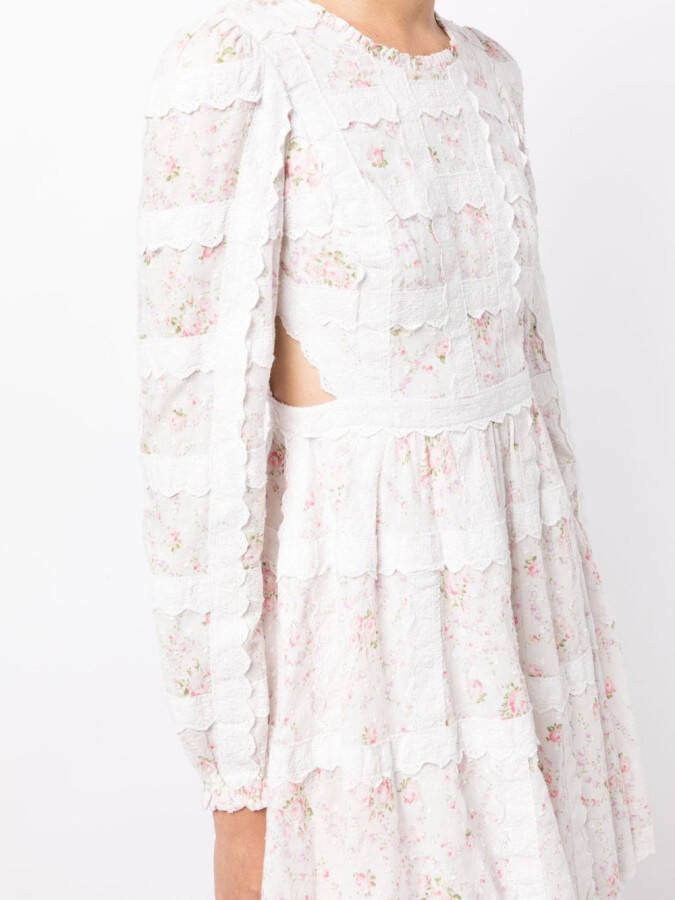 Needle & Thread Midi-jurk met bloemenprint Wit