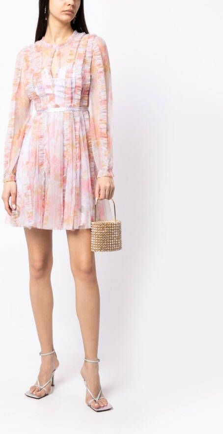 Needle & Thread Mini-jurk met ruche Roze