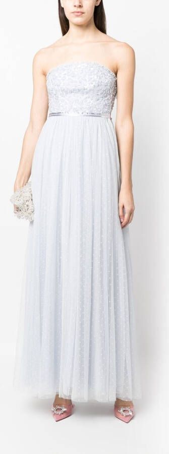 Needle & Thread Strapless midi-jurk Blauw