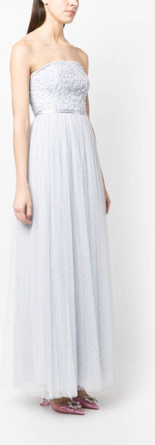 Needle & Thread Strapless midi-jurk Blauw