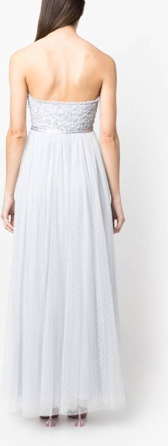 Needle & Thread Strapless midi-jurk Blauw