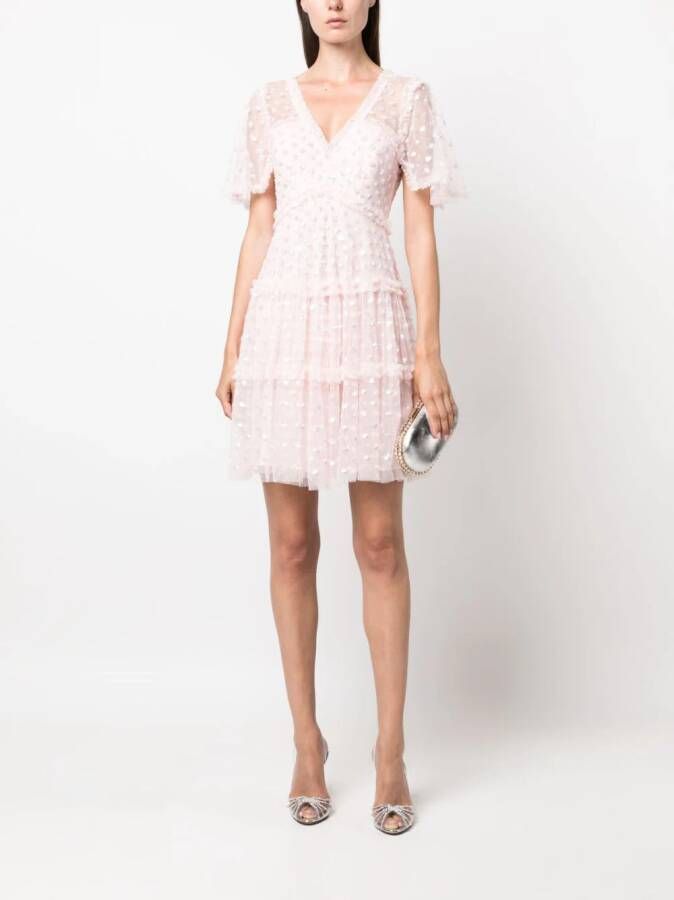 Needle & Thread Mini-jurk met stippen Roze