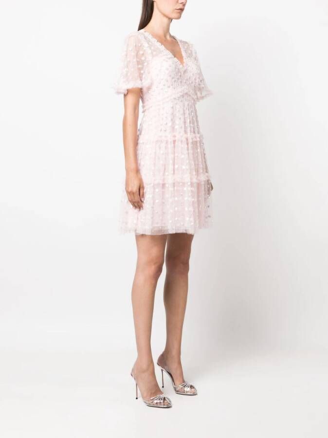 Needle & Thread Mini-jurk met stippen Roze