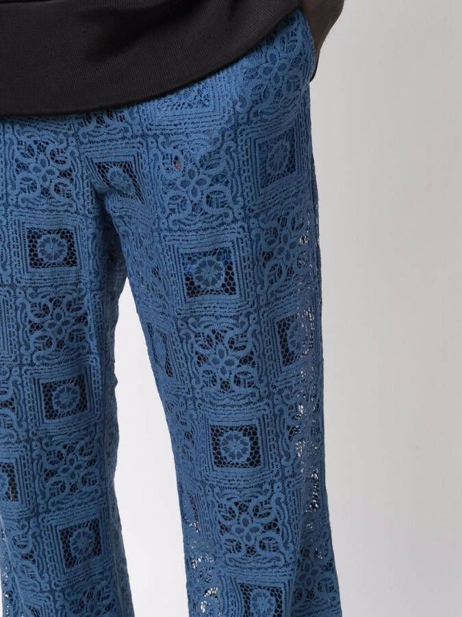 Needles Broek met wijde pijpen Blauw