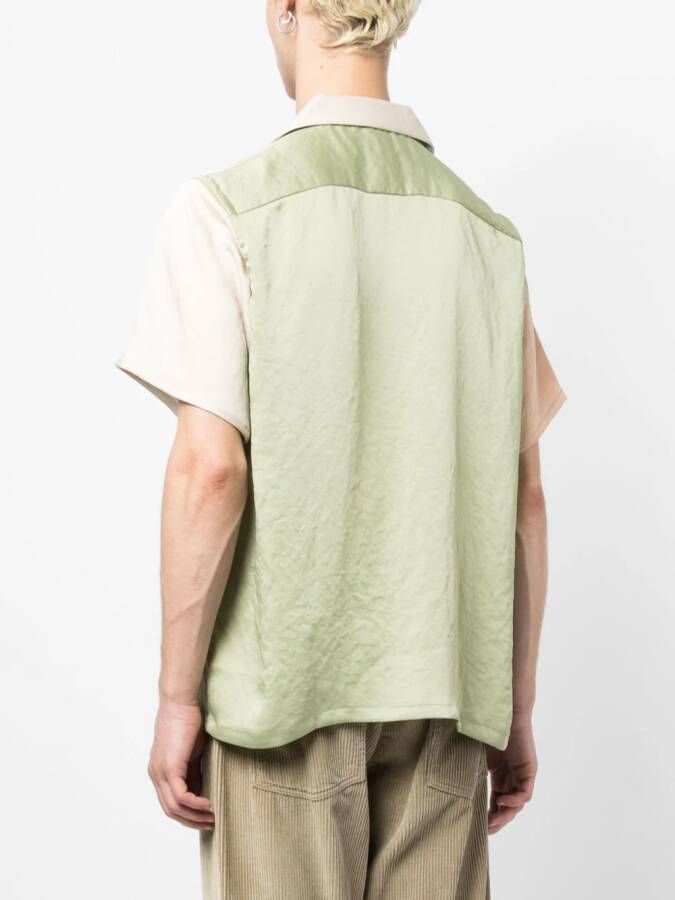 Needles Overhemd met colourblocking Groen