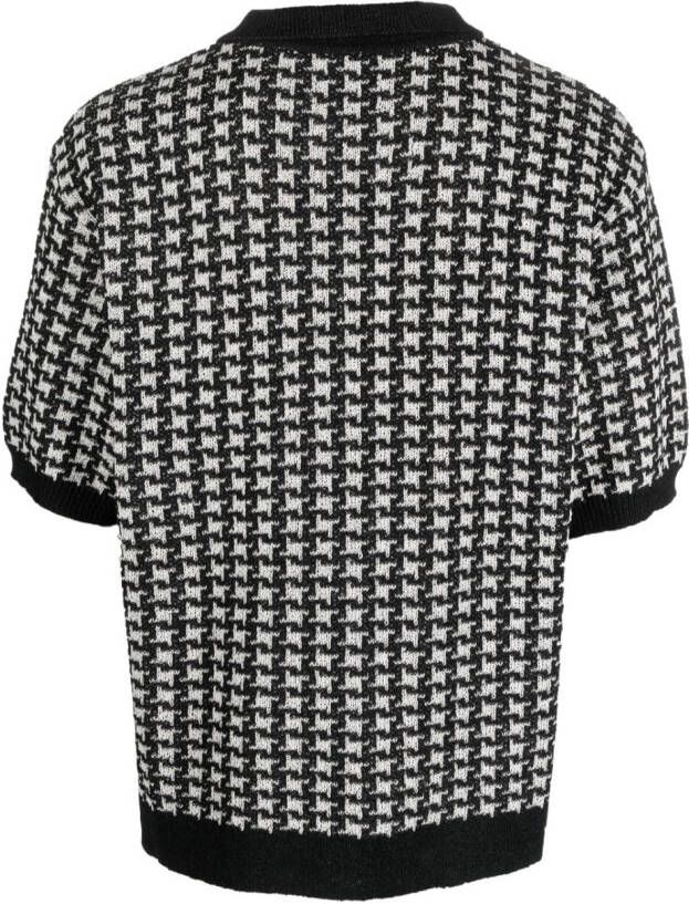 Needles Poloshirt met pied-de-poule print Zwart