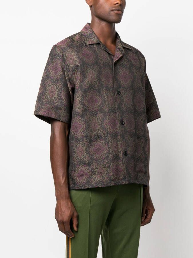 Needles Overhemd met geometrische print Zwart
