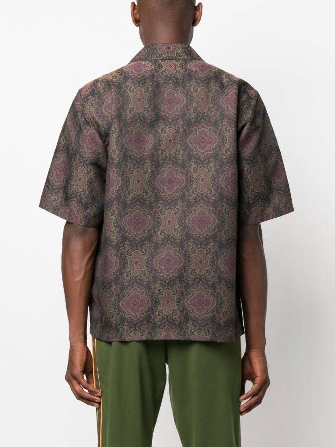 Needles Overhemd met geometrische print Zwart