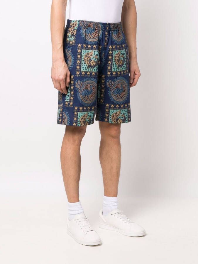 Needles Shorts met print Blauw