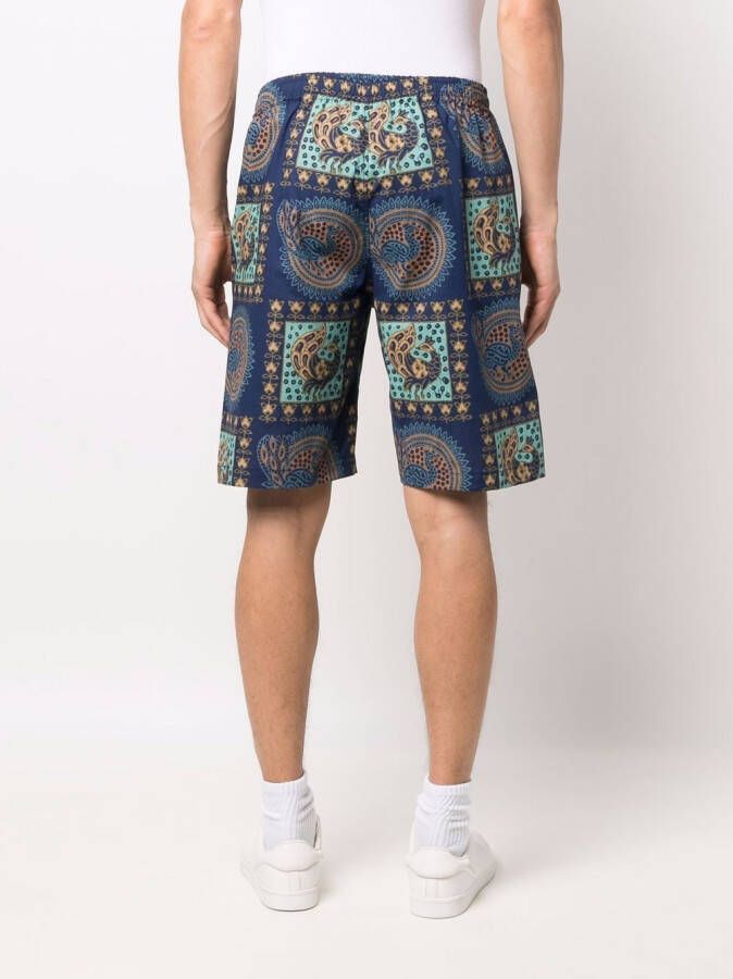 Needles Shorts met print Blauw
