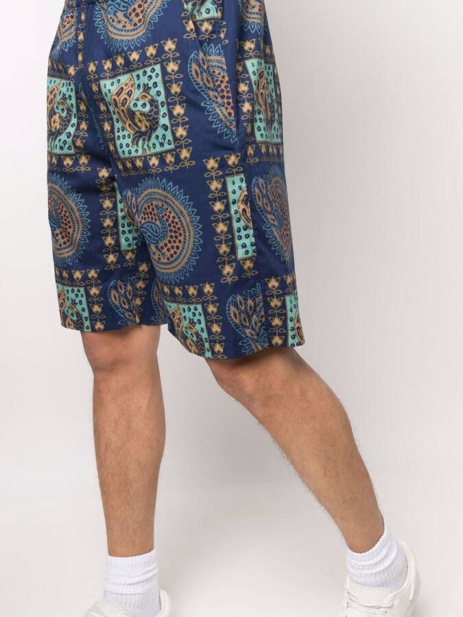 Needles Shorts met print Blauw