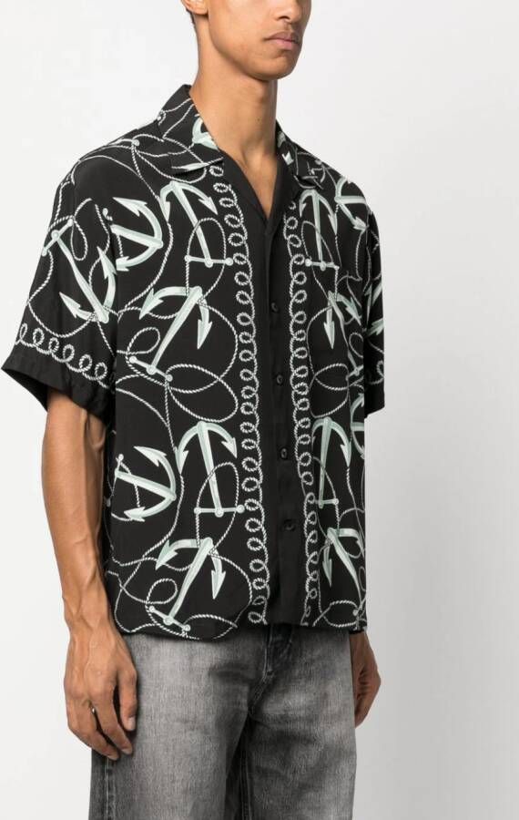 Neighborhood Overhemd met print Zwart