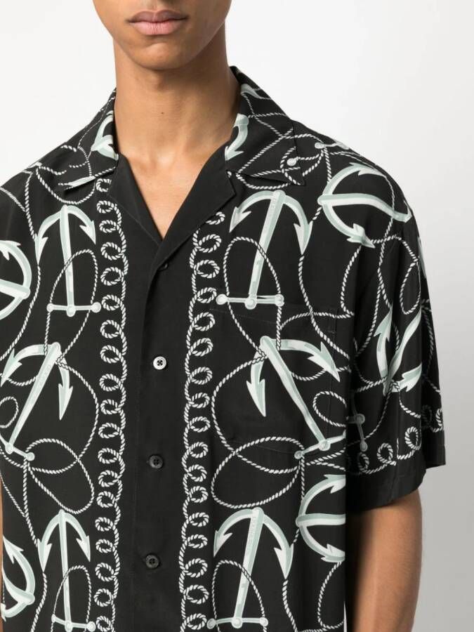 Neighborhood Overhemd met print Zwart