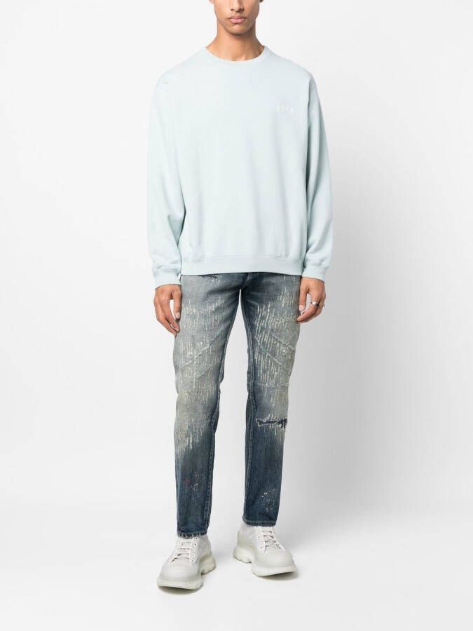 Neighborhood Sweater met geborduurd logo Blauw