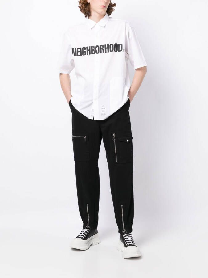 Neighborhood Overhemd met logoprint Wit