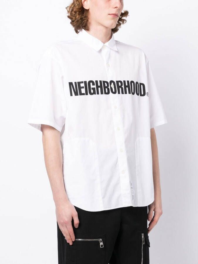 Neighborhood Overhemd met logoprint Wit