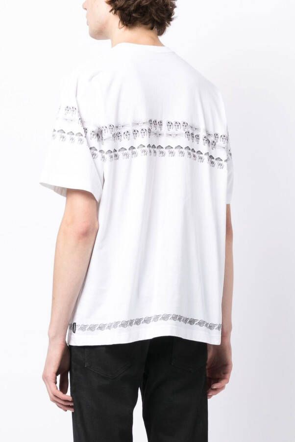 Neighborhood T-shirt met print Wit