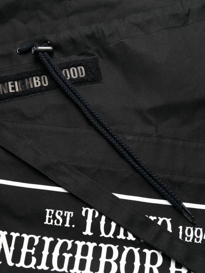 Neighborhood Schort met logoprint Zwart