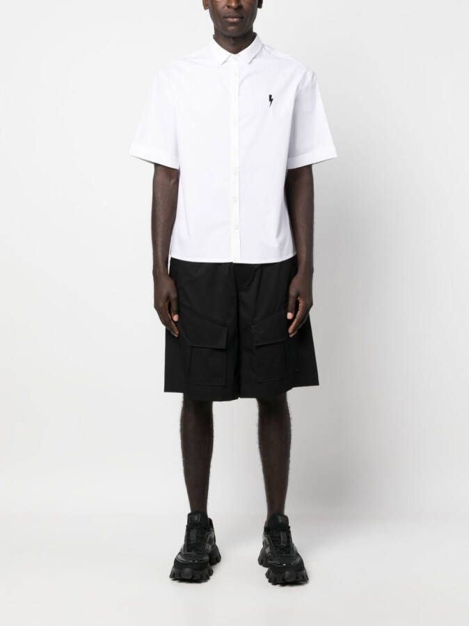 Neil Barrett Bermuda shorts met elastische tailleband Zwart