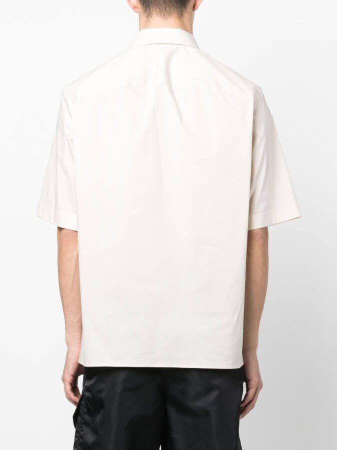 Neil Barrett Overhemd met bliksemflitsprint Beige