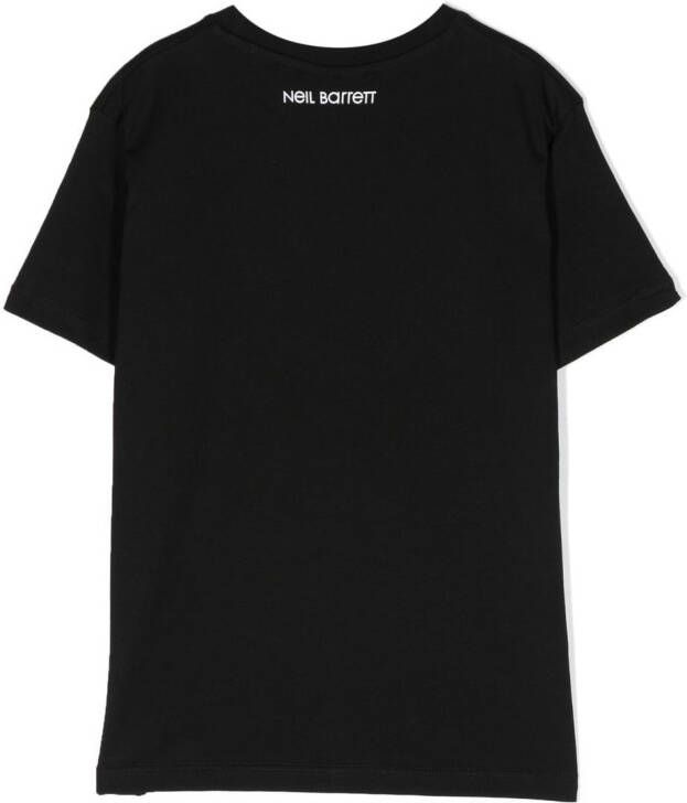 Neil Barrett Kids T-shirt met grafische print Zwart