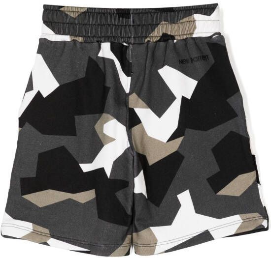 Neil Barrett Kids Shorts met print Groen