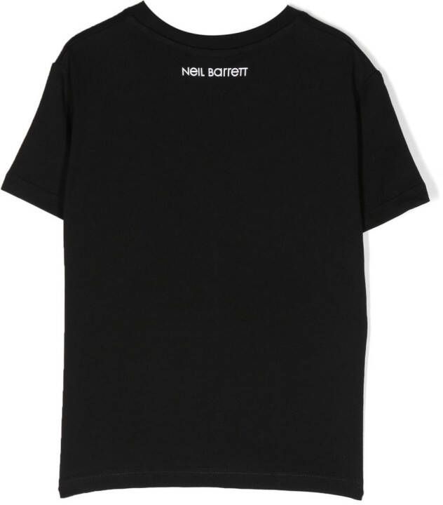 Neil Barrett Kids T-shirt met print Zwart