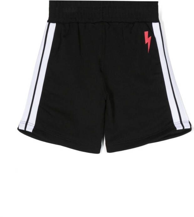 Neil Barrett Kids Shorts met logoprint Zwart