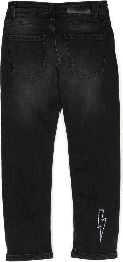 Neil Barrett Kids Straight jeans Zwart