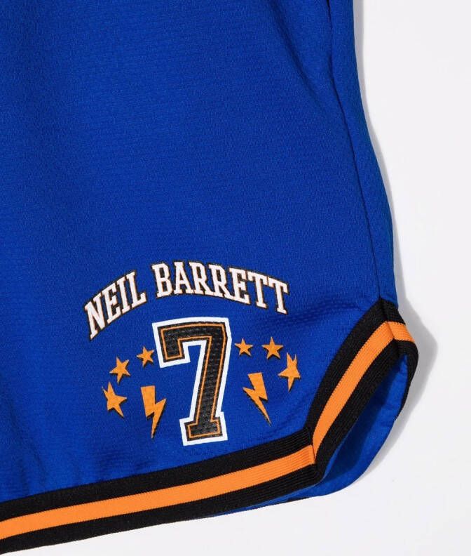 Neil Barrett Kids Shorts met print Blauw