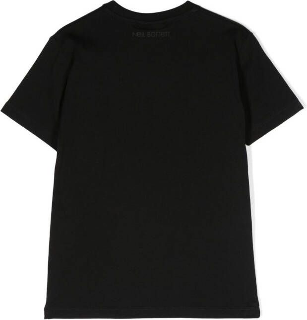 Neil Barrett Kids T-shirt met bliksemflitsprint Zwart