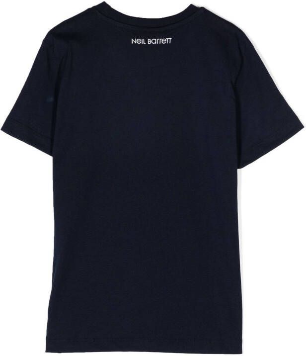 Neil Barrett Kids T-shirt met print Blauw