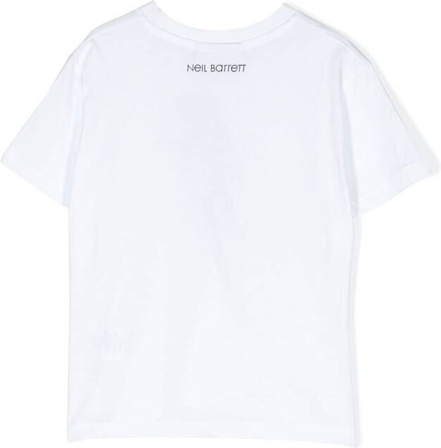 Neil Barrett Kids T-shirt met print Wit
