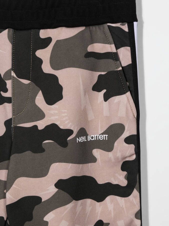 Neil Barrett Kids Trainingsbroek met camouflageprint Beige