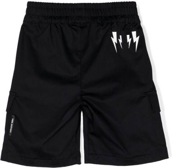 Neil Barrett Kids Trainingsshorts met logoprint Blauw