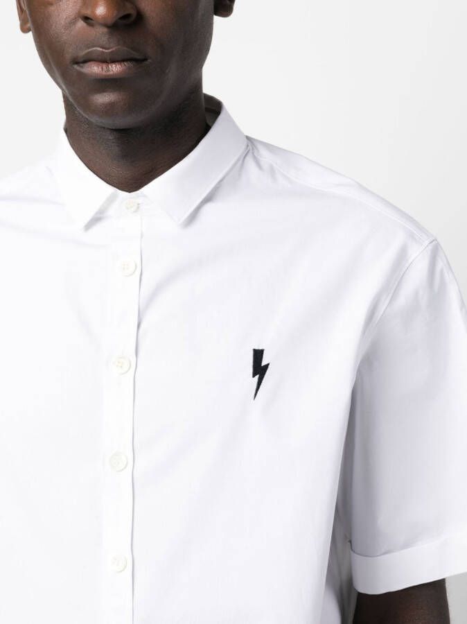 Neil Barrett Overhemd met geborduurd logo Wit