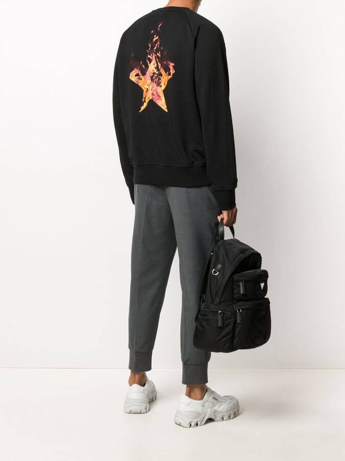 Neil Barrett Sweater met vlammenprint Zwart