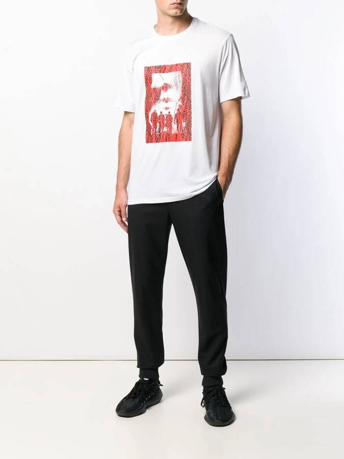 Neil Barrett T-shirt met contrasterende print Wit