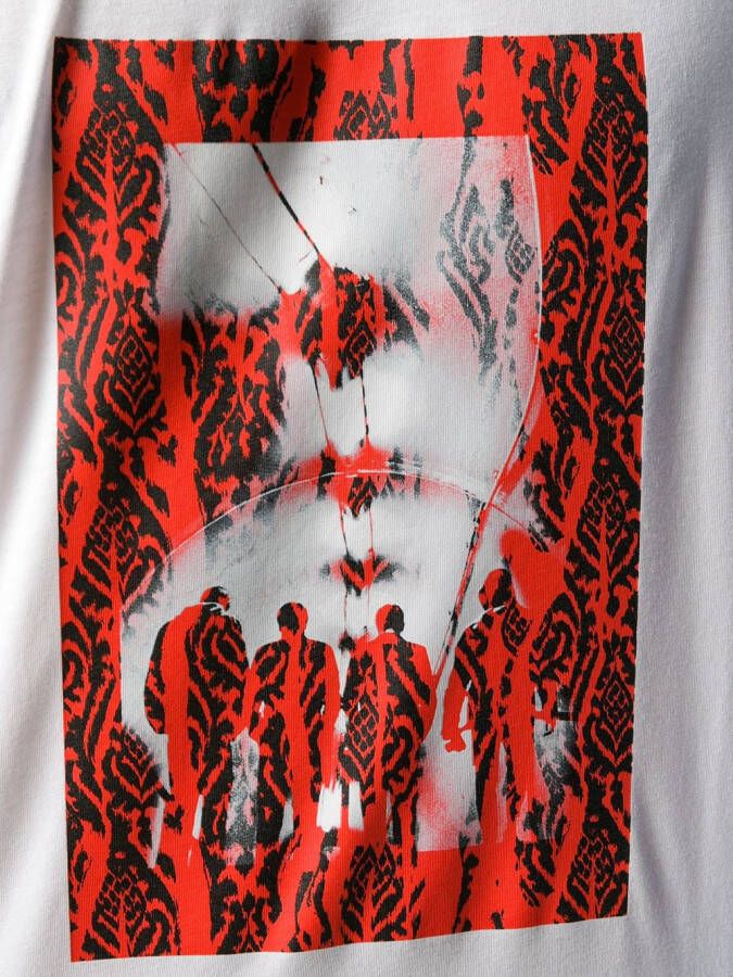 Neil Barrett T-shirt met contrasterende print Wit