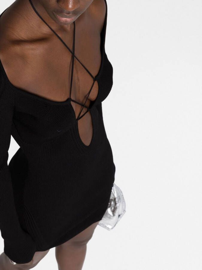 Nensi Dojaka Mini-jurk met veters Zwart