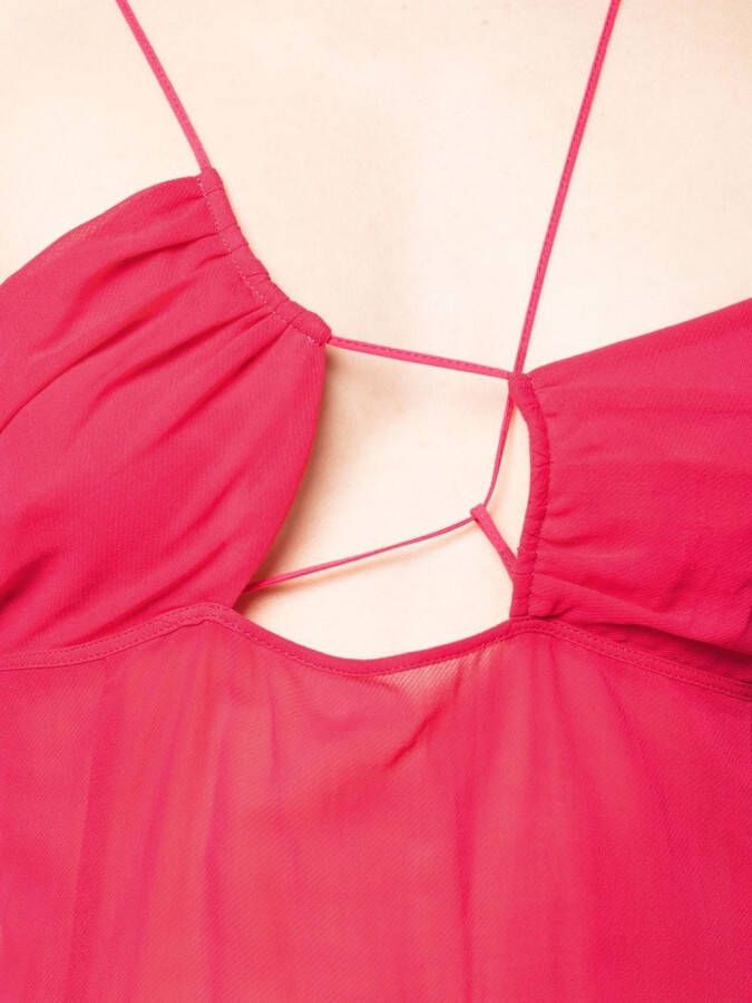 Nensi Dojaka Jurk met asymmetrische hals Roze